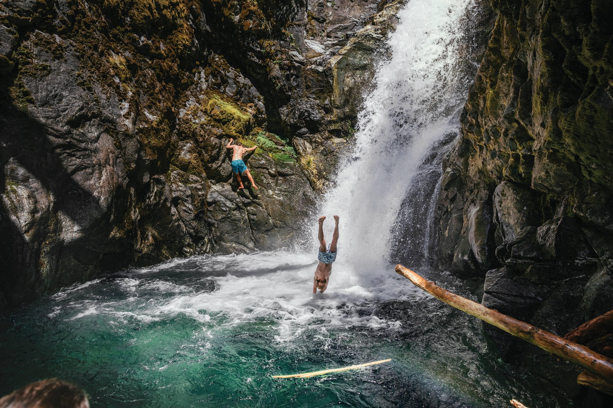 Emerald-pool bouldering and cliff jumping between wilderness therapy and NOLS shifts near Stehekin, Washington.