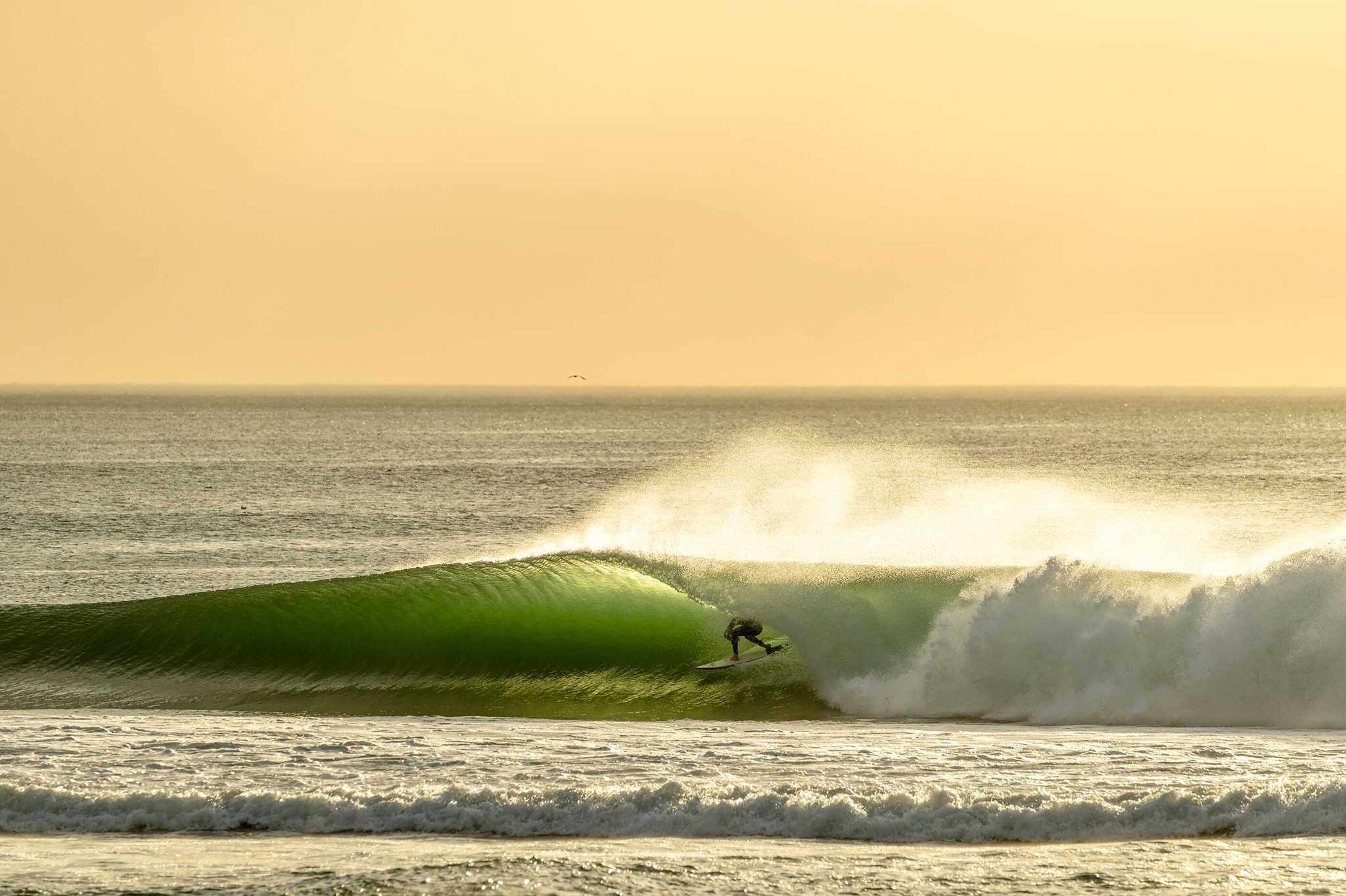 No filter needed: Greg Long follows the light on a hazy day below the border in Baja, Mexico. 