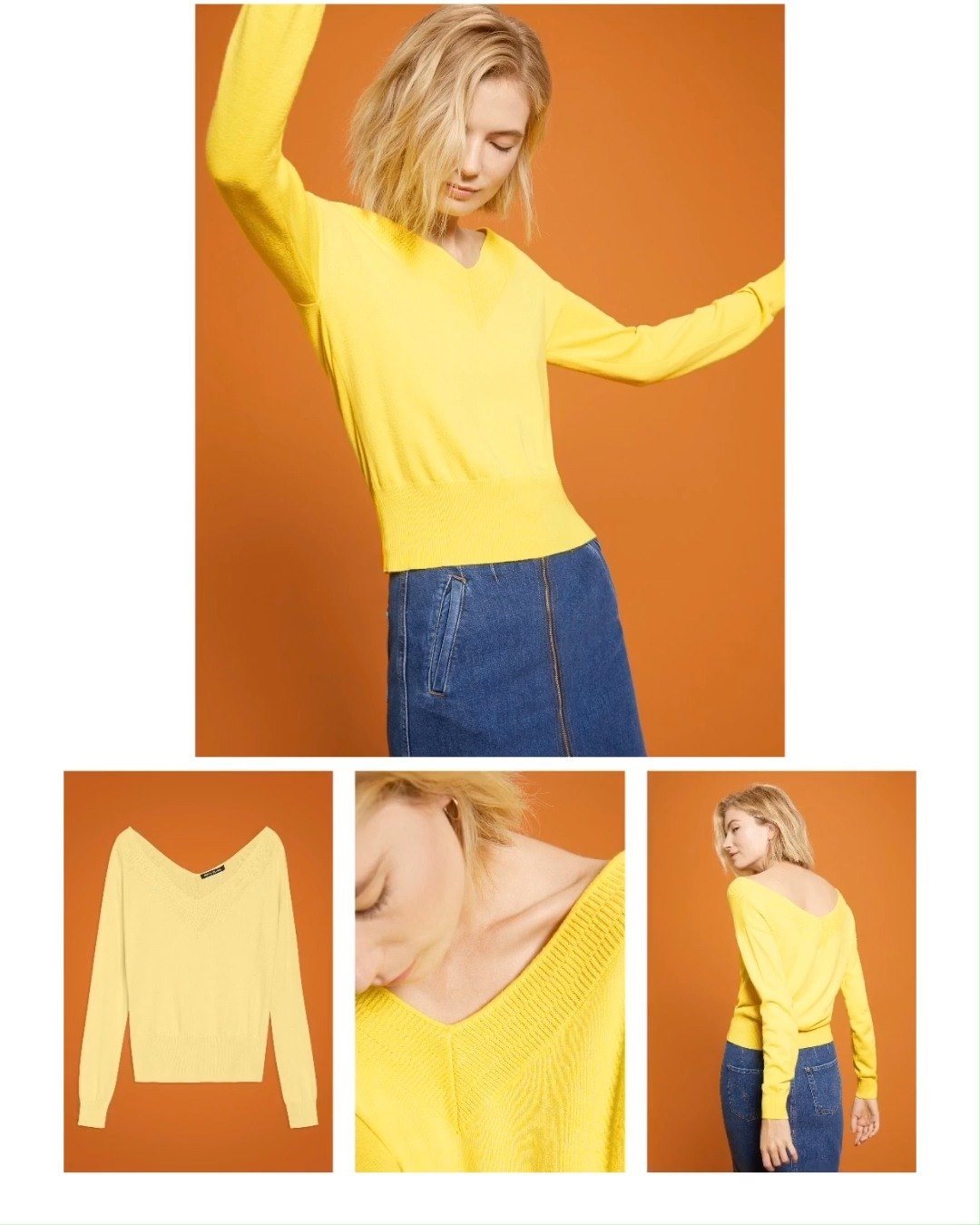 Add a burst of colour to your wardrobe and shop our stylish v-neck jumper. --> festivalwalk