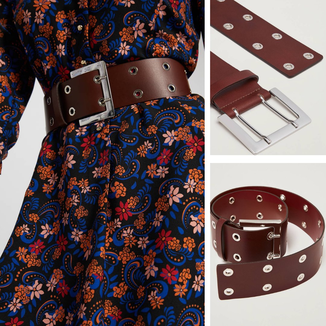 Add statement to your look with a wide studded belt. Let’s rock it! 