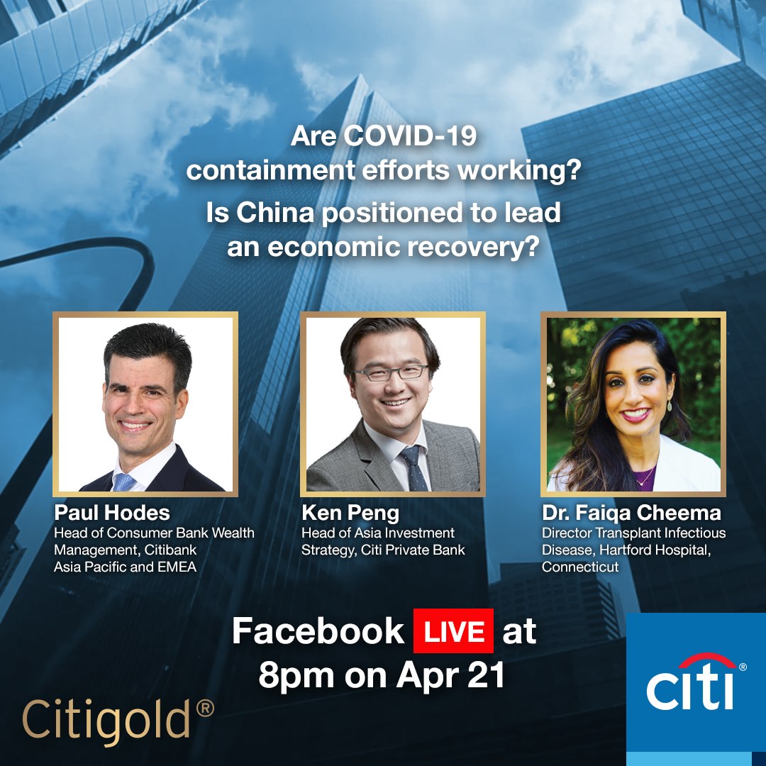 【Are COVID-19 containment efforts working? Is China positioned to lead an economic recovery? Facebook LIVE at 8pm on Apr 21】