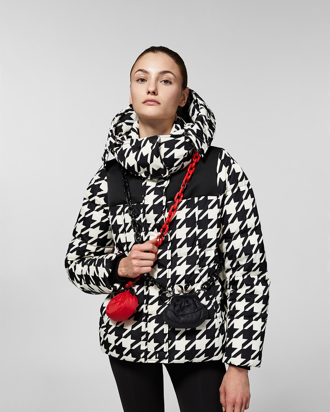 Make it pop. The 60-inspired printed puffer jacket, finished with the new micro padded-nylon Pasticcinos.