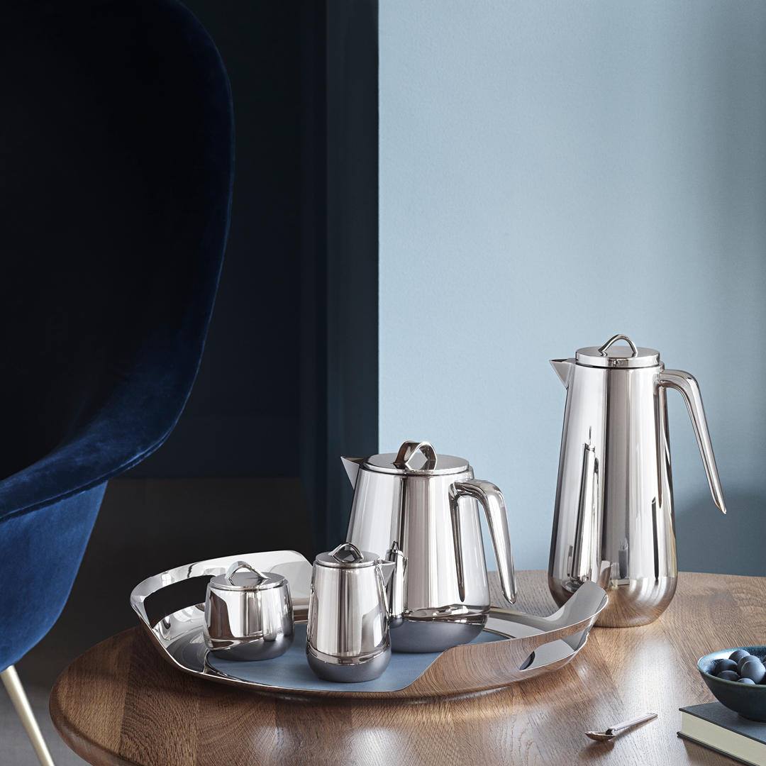 Introducing the Helix collection. Helix is an elegant five-piece, stainless steel coffee and tea service set designed by Stockholm-based design duo Bernadotte & Kylberg. The memorable silhouettes prioritise both function and form. The iconic twist shape throughout the Helix collection has purpose as well as beauty – BERNADOTTE & KYLBERG AB have created something that already feels like a timeless design.  Explore the collection: