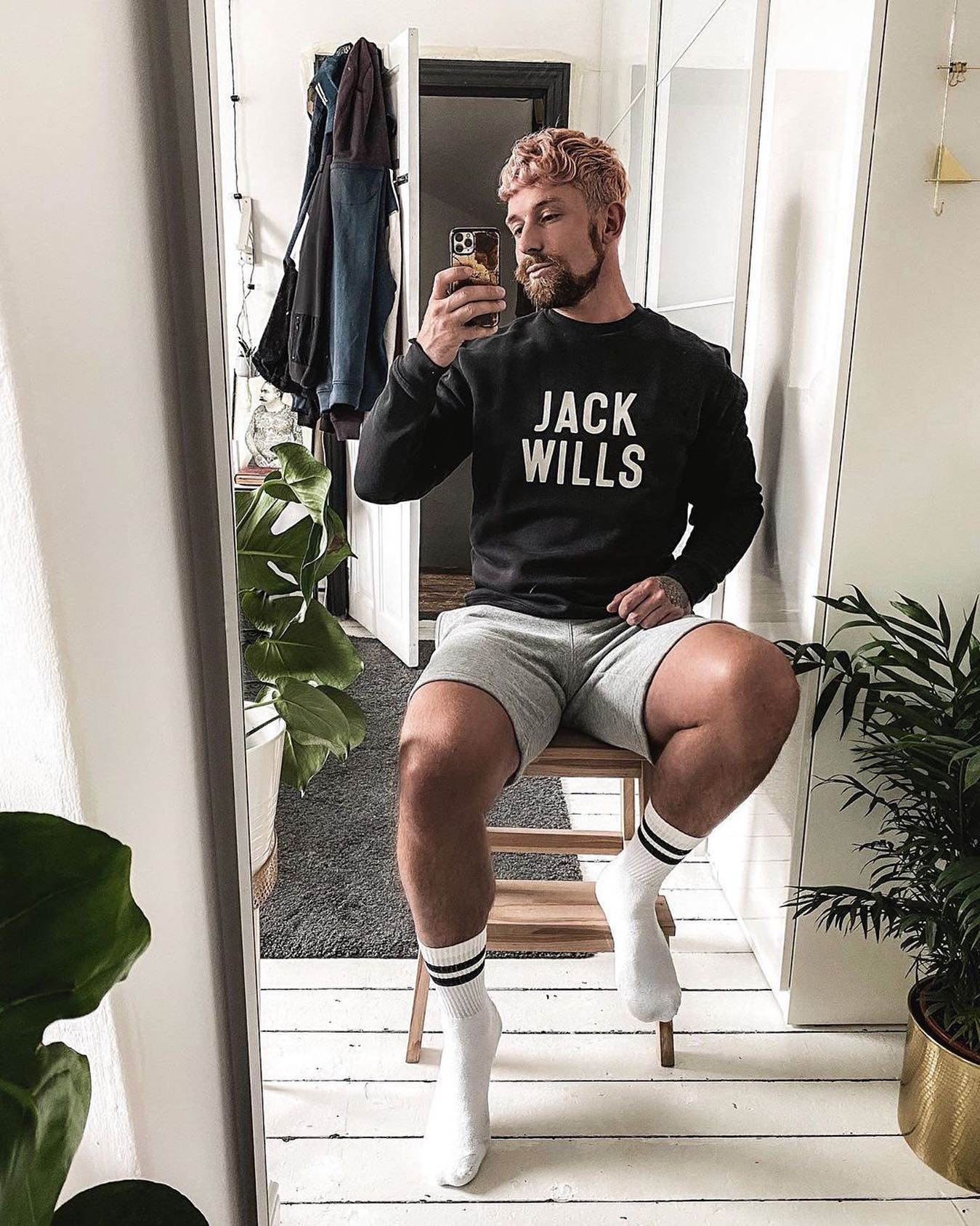 Obligatory mirror selfie 🤳@stanleydru wears the Walker Graphic Sweatshirt with the Balmore Pheasant Sweatshorts, paired with our Hitchley Socks to complete the look.  How do you wear your Jack Wills? #JWBYYOU  Hitchley Socks WAS £14.99 NOW £11.00 ...