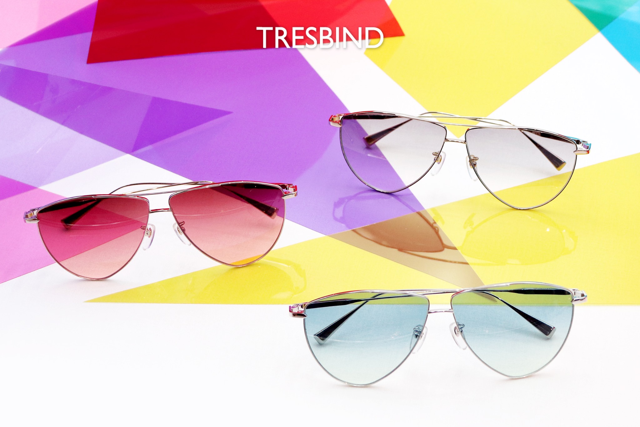 Glasstiquefeature Tresbind三角形鏡系列 Keith Tresbind 品牌名字由 Tres 和 Bind 組成