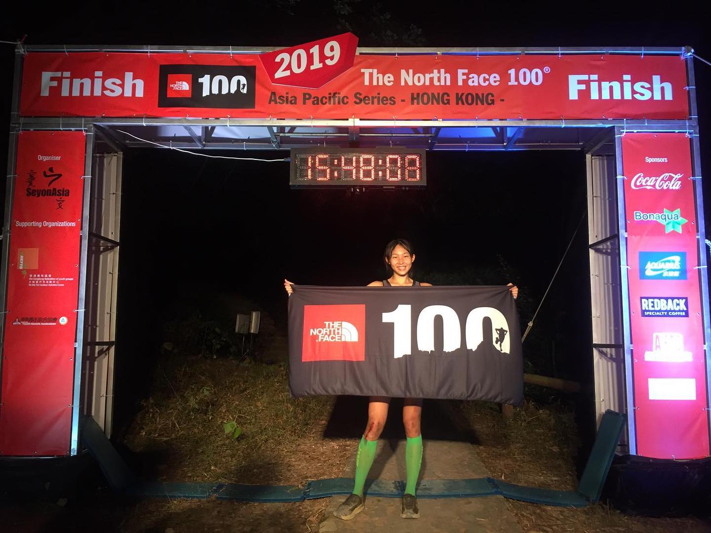 【FINISH終點直擊】經歷跨過日與夜的比賽，恭喜Cheung Man Yee 成為女子組100公里組別冠軍！(Finish Time: 15:45:34 )