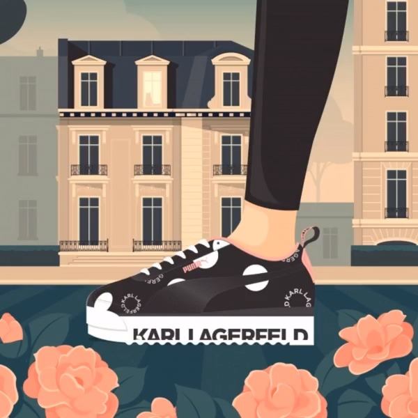 PUMA X Karl Lagerfeld系列完美平衡運動風同時尚感，除咗喺配色上用咗潮味十足嘅黑白色外，仲特別選用柔軟皮革提升穿著時嘅舒適度，身為潮流達人嘅你又點可以錯過？
