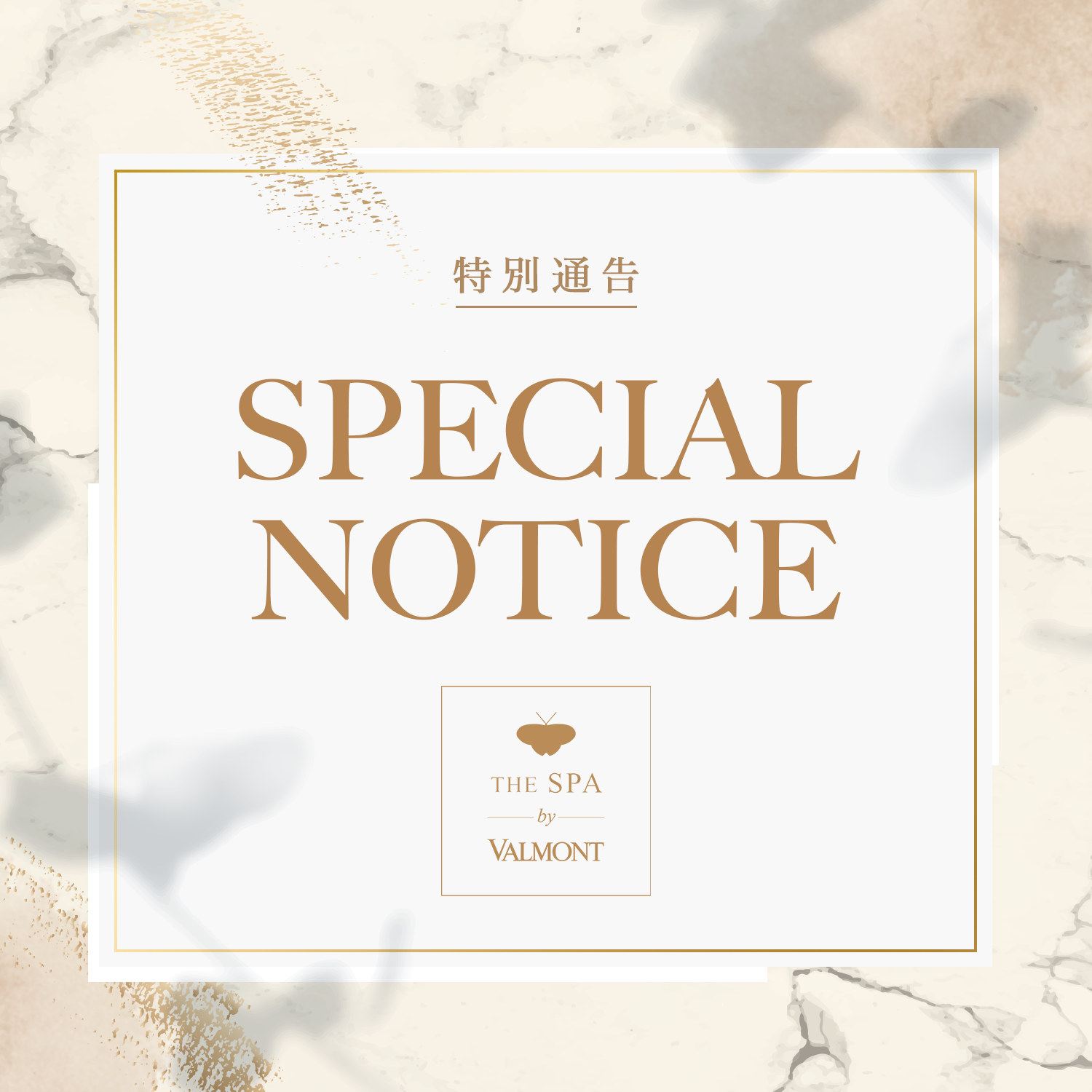 【特別通告—有關THE SPA by VALMONT 營運安排】 VALMONT一向重視客人及員工的安全健康，並致力提供最優質的服務。因應疫情發展，為配合香港政府最新發布之《預防及控制疾致力病（規定及指示）（業務及處所）規例》， THE SPA by VALMONT、La Maison VALMONT及VALMONT Spa的美容及按摩設施將於2020年4月10日起至2020年4月23日期間關閉，以減低疾病傳播的風險。而THE SPA by VALMONT中環及利園店、又一城La Maison VALMONT、銅鑼灣崇光百貨VALMONT Spa的零售服務則維持正常。 VALMONT對是次安排帶來之不便深感抱歉，敬請見諒。有關已預約的服務療程，我們的美容師將聯絡閣下作出更改安排。如有任何疑問，歡迎聯絡相關店舖*，將有專人為你跟進。... 我們的團隊定必齊心抗疫，期望日後再次為您服務，並讓您安心體驗VALMONT的產品和服務。在此，VALMONT祝願您和您的家人身體健康。 *如有查詢，請致電：