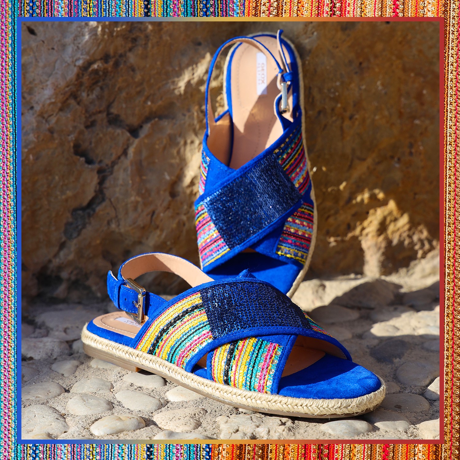 Inspired by the famous Selaron Staircase in Brazil, these vivid espadrilles will brighten up your summer in style. 