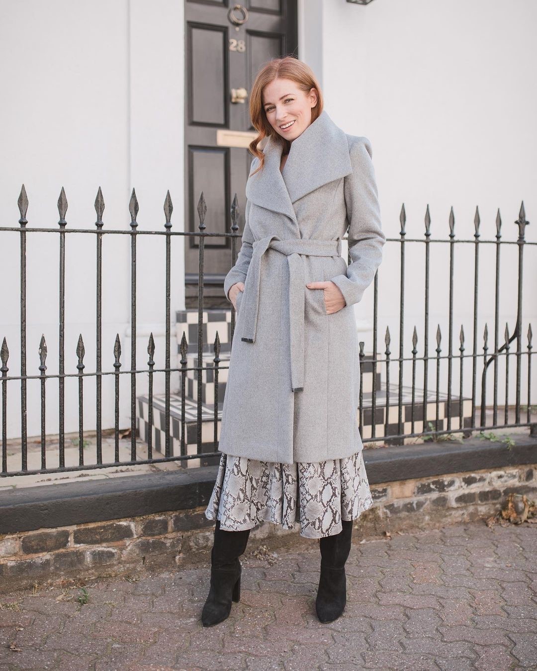 As worn by Emma from @the.style.sessions our grey Nicci Belted Coat is the versatile, luxe layer you won’t want to take off – get yours now in our up to £100 off coat promo. ⠀⠀⠀⠀⠀⠀⠀⠀⠀