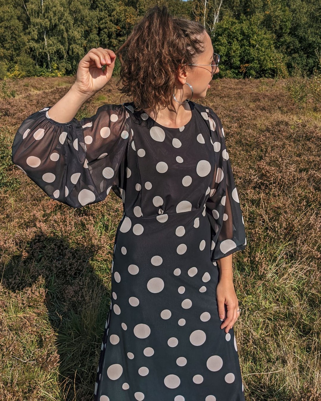 Our Graphic Designer, Vicky loves the versatility of our Vita Spot Dress, “I can wear it for work video calls and then dress it up for date night in the evening. Plus, the details are just beautiful; the balloon mesh sleeves add a touch of understated glamour and I love the print.” ⠀⠀⠀⠀⠀⠀⠀⠀⠀