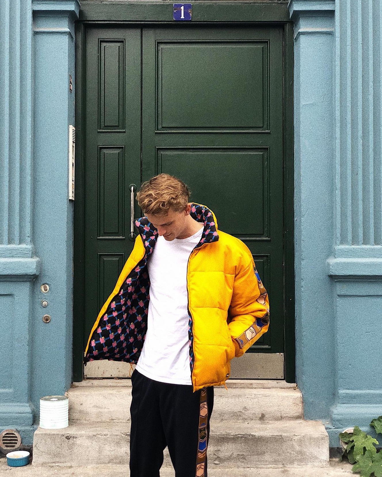 Bastiaan Hoegg rocking the logo all-over in our reversible puffer. Which side has your vote? Tell us in the comments!