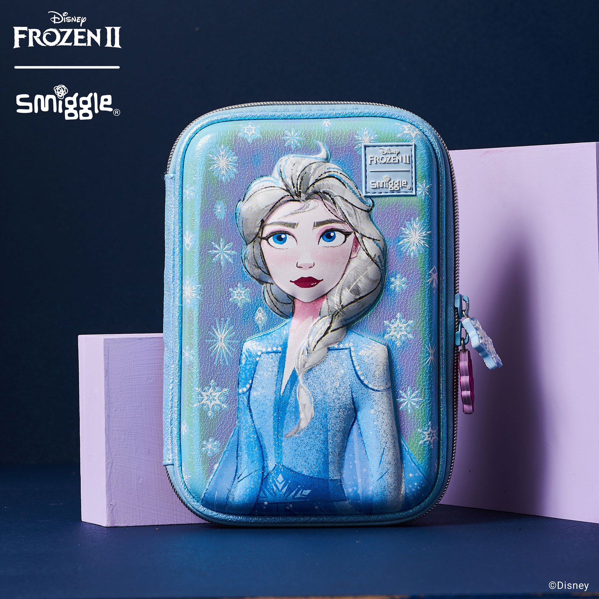 The journey starts at smiggle ❄️🍂 check out our double sided hardtop pencil case! it features both Elsa & Anna prints! 