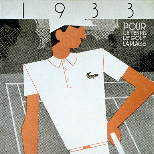 The very first advertisement for the iconic L.12.12 polo.