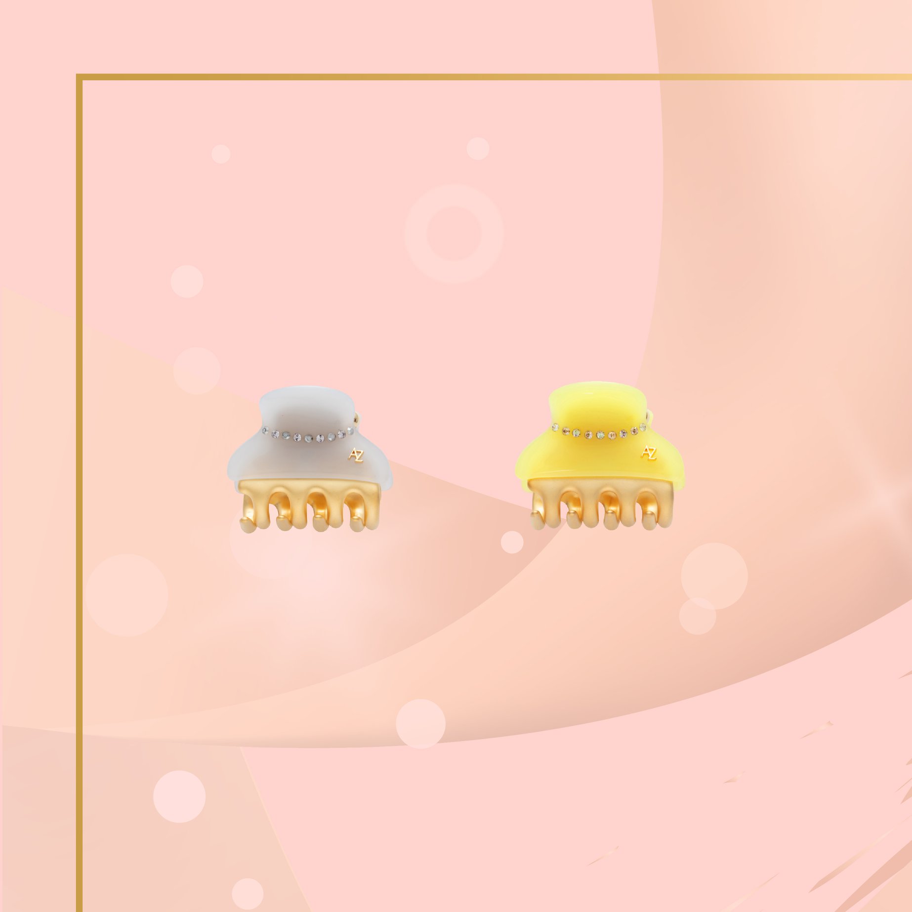 【 BUY 2 GET 1 FREE 】New colors arrived!  Embellished with a playful pop of colorful crystals, style your summer-hair with AZ latest Golden Teeth Crazy Crab Collection! 