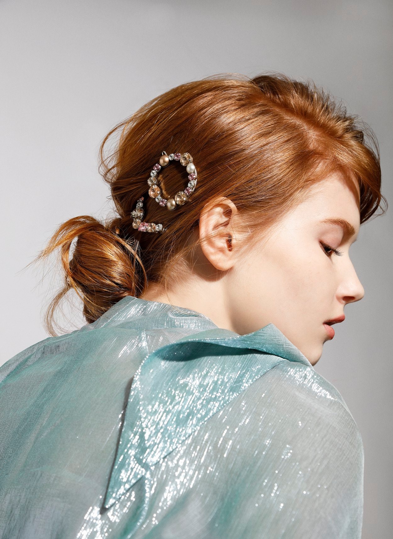 Alexandre Zouari is shaping the future of hairstyling with a collection of jewellery-encrusted V-shaped hair clips