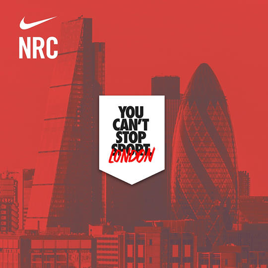 「不同目標，但同一信念。一齊起跑！」 NIKE NRC APP 「CITY CHALLENGE SERIES - LONDON」正式開跑，立即開啟NRC APP加入挑戰。