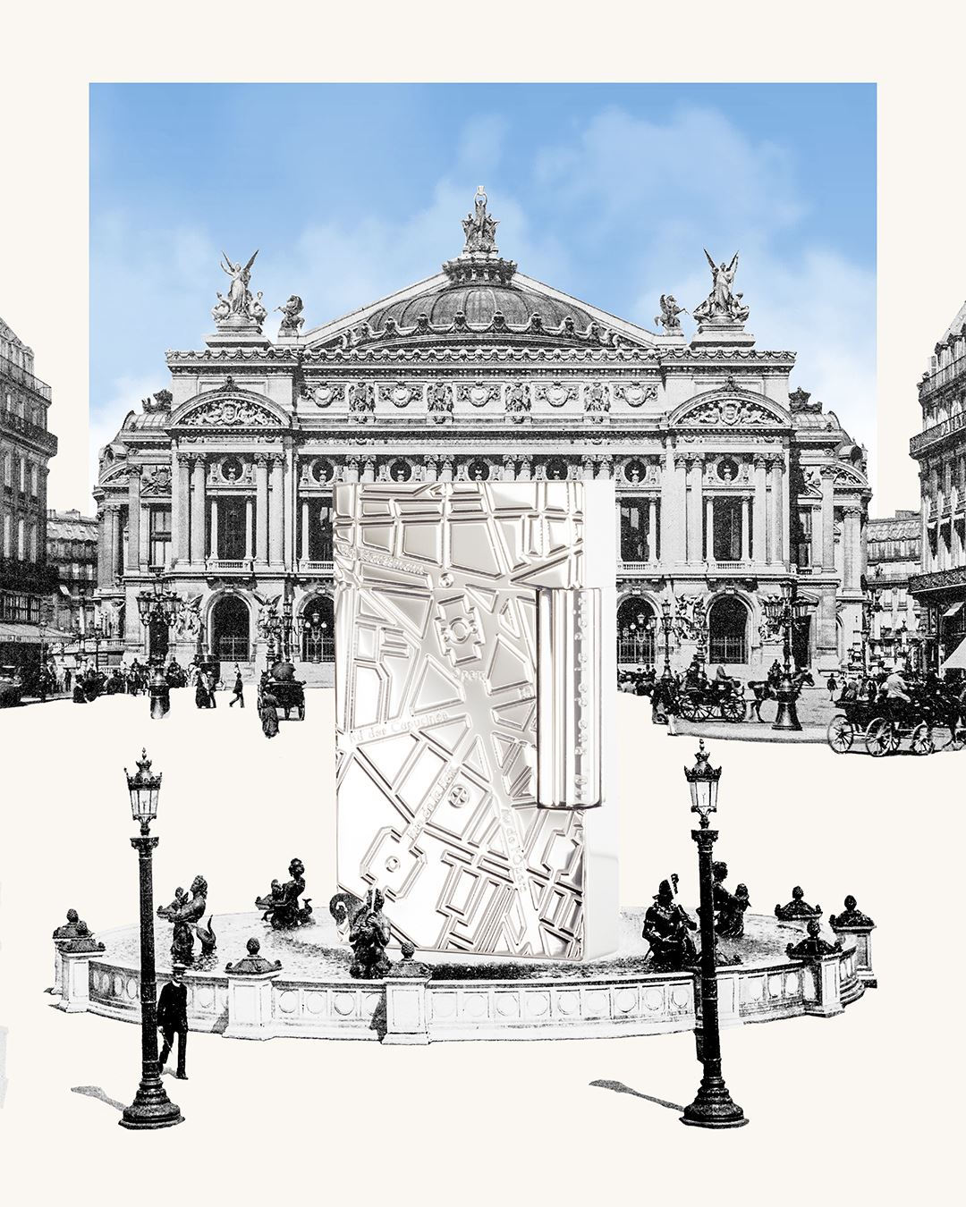 The new “Paris” lighter offers a bird’s eye view of meaningful Parisian locations for S.T. Dupont. As for example “10 rue de la Paix” the address of our flagship store between Opera Garnier and Place Vendôme. 