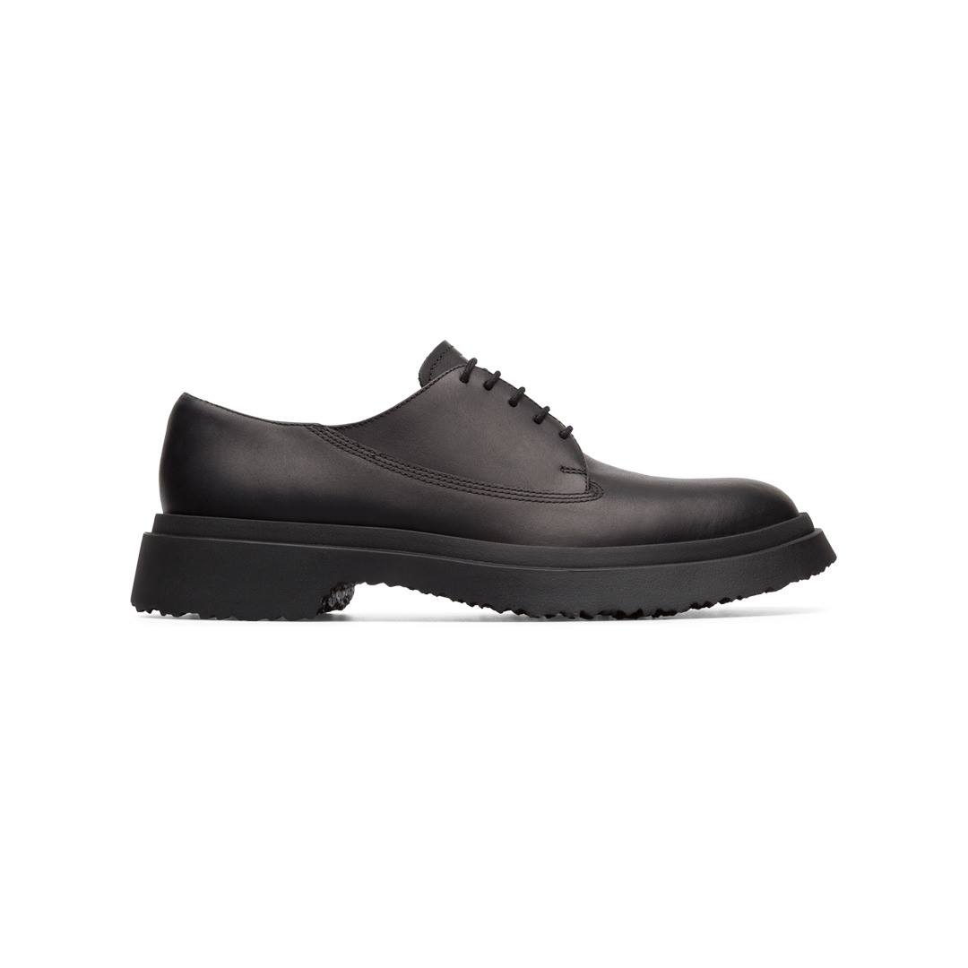 Walden: Smart black lace up shoe for women with full grain leather with rubber and EVA outsole.