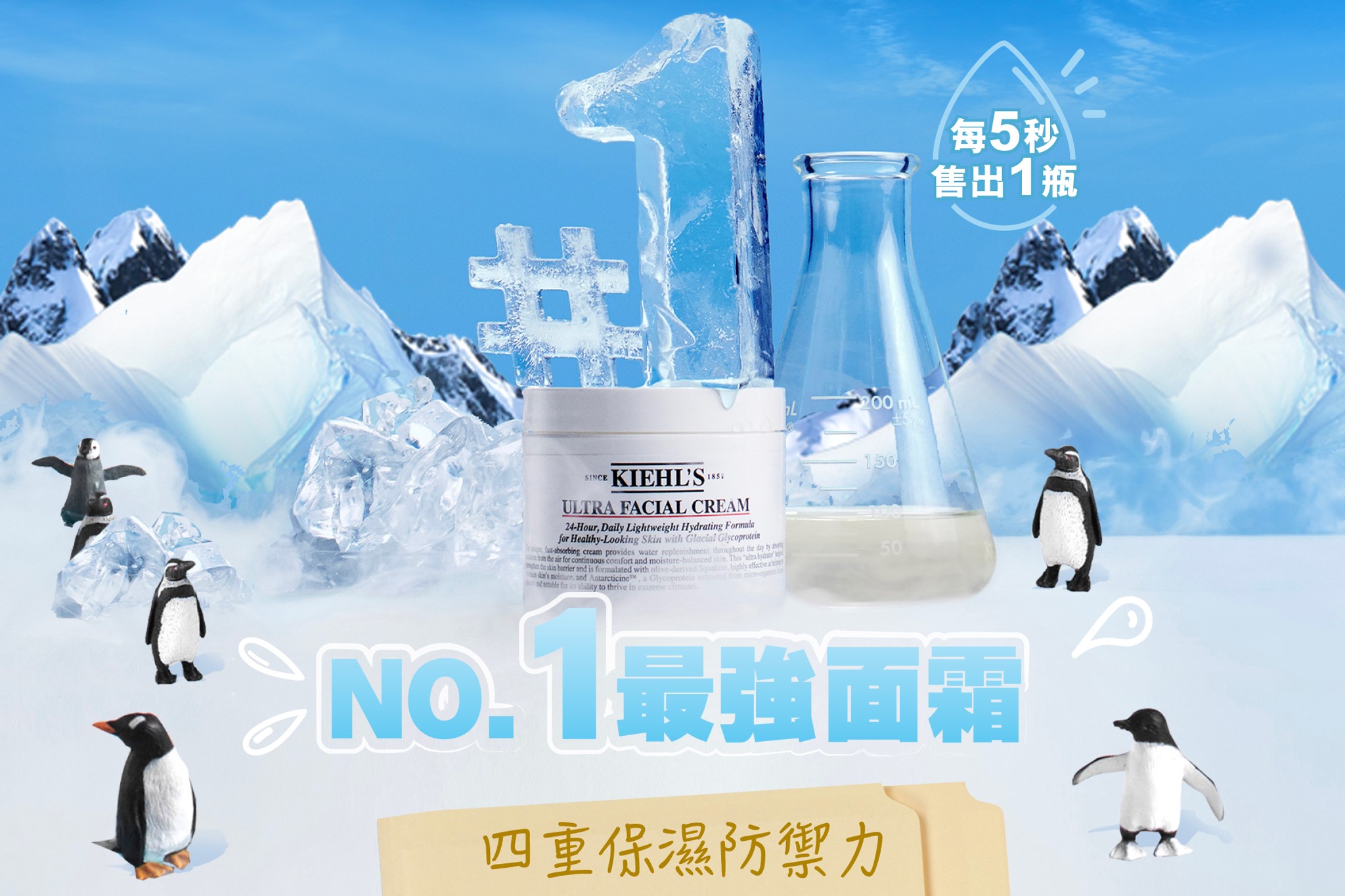 【No.1⃣ #最強面霜 為你送上保濕貼士】 🌬Kiehl‘s特別天氣報告，一道冷鋒今日隨時橫過面頰，