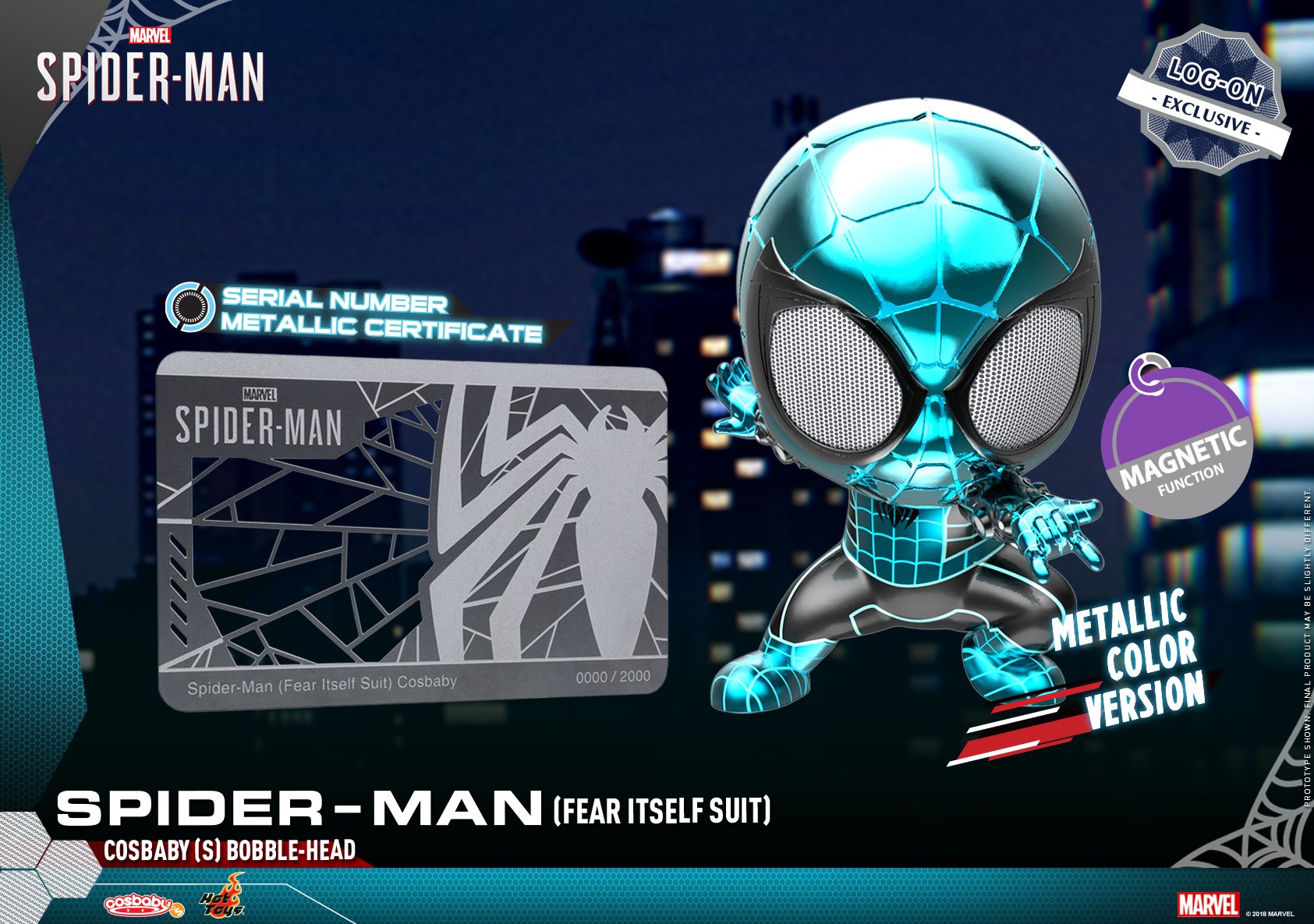 【#限量2000件】Spider-Man (Fear Itself Suit) [Metallic Color Version] Cosbaby (S) Bobble-Head