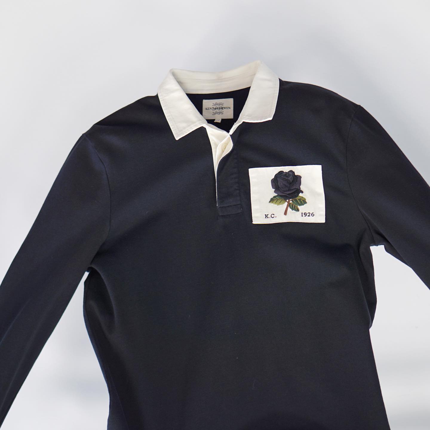 Getting ready for the rugby season with our signature tonal rose patch rugby shirts. Available in black and white.