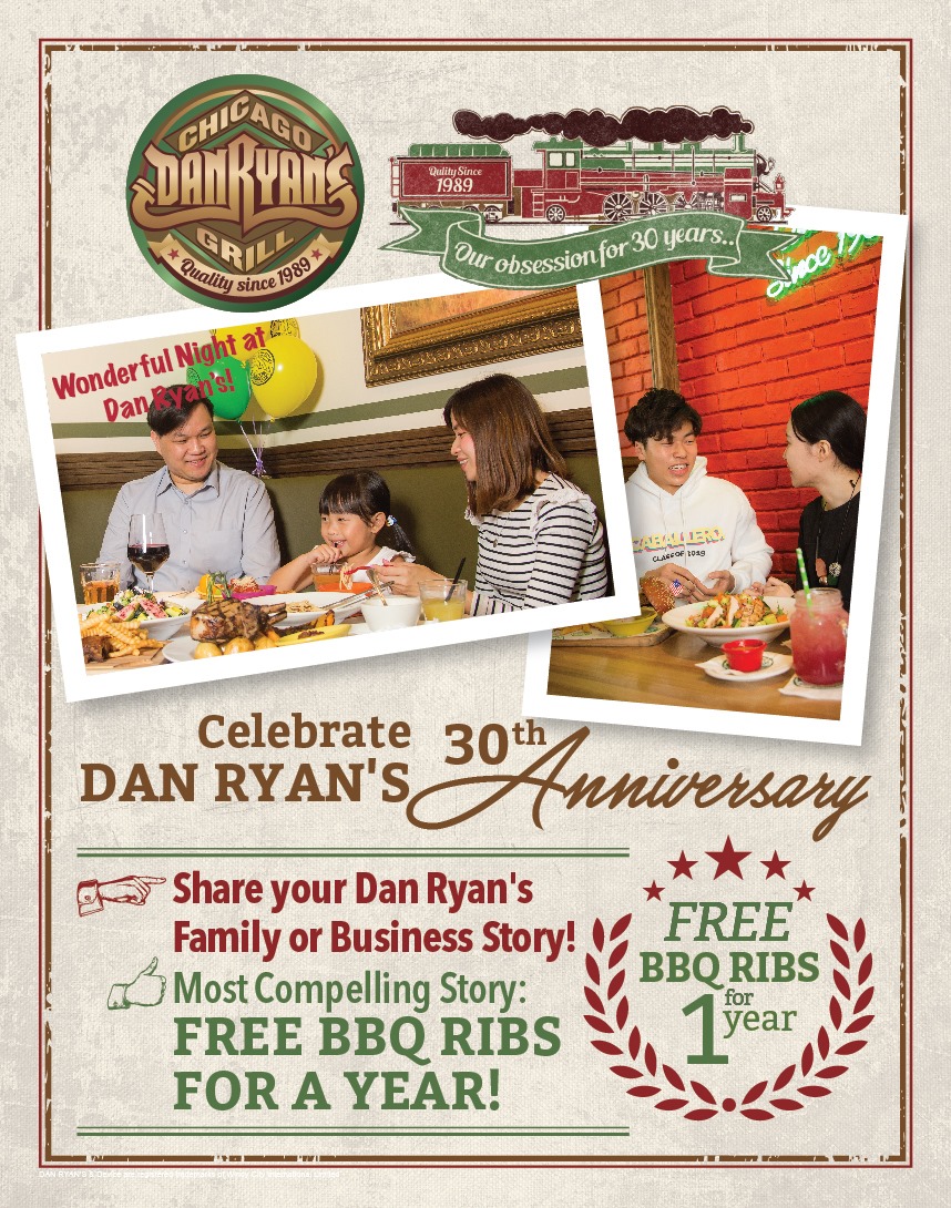 Dan Ryan's 30歲啦！！🥳🥳🥳🥳自1⃣9⃣8⃣9⃣年，Dan Ryan’s 係香港開🇭🇰🇭🇰業；一直以來，秉承為客人提供新一代優質美式🍪🍔🥗餐飲的宗旨，在本地紮根。好感激香港人過去的支持🤩🤩，Dan Ryan’s 現正慶祝3⃣0⃣周年，同時會帶來不同的優惠。由即日起至2019年7月31日與我們分享您與Dan Ryan’s的故事♥♥將有機會獲得全年免費芝加哥進口豬排骨晚餐‼