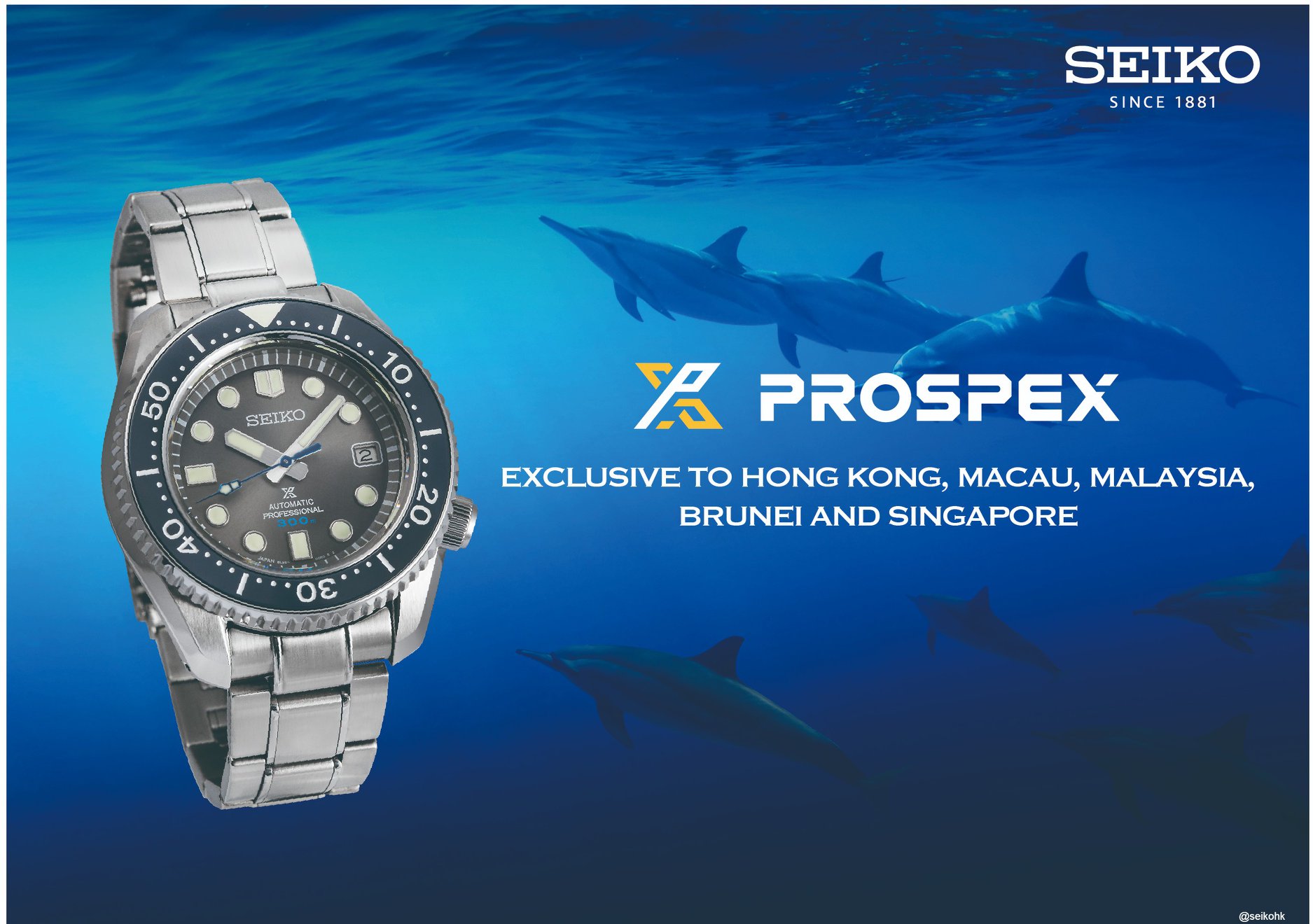 【SEIKO PROSPEX SLA045J1「藍海豚」潛水錶】 SEIKO PROSPEX SLA045J1潛水錶，腕錶錶徑44.3mm，錶盤上有夜光功能的大刻度與粗闊指針，日期窗口於3點鐘位置，錶冠於4點鐘位置，避免出現硌手的情況。不銹鋼錶殼，配上8L35自動上鍊機芯，單向陶瓷錶圈，錶底刻有海浪圖案及限量編號。 腕錶搭配不銹鋼錶帶，其延長裝置只需按掣便可增長錶扣，方便穿着潛水衣時使用，隨盒更附送寶藍色矽膠錶帶，可因應需要更換。... 選購PROSPEX SLA045J1 -「藍海豚」