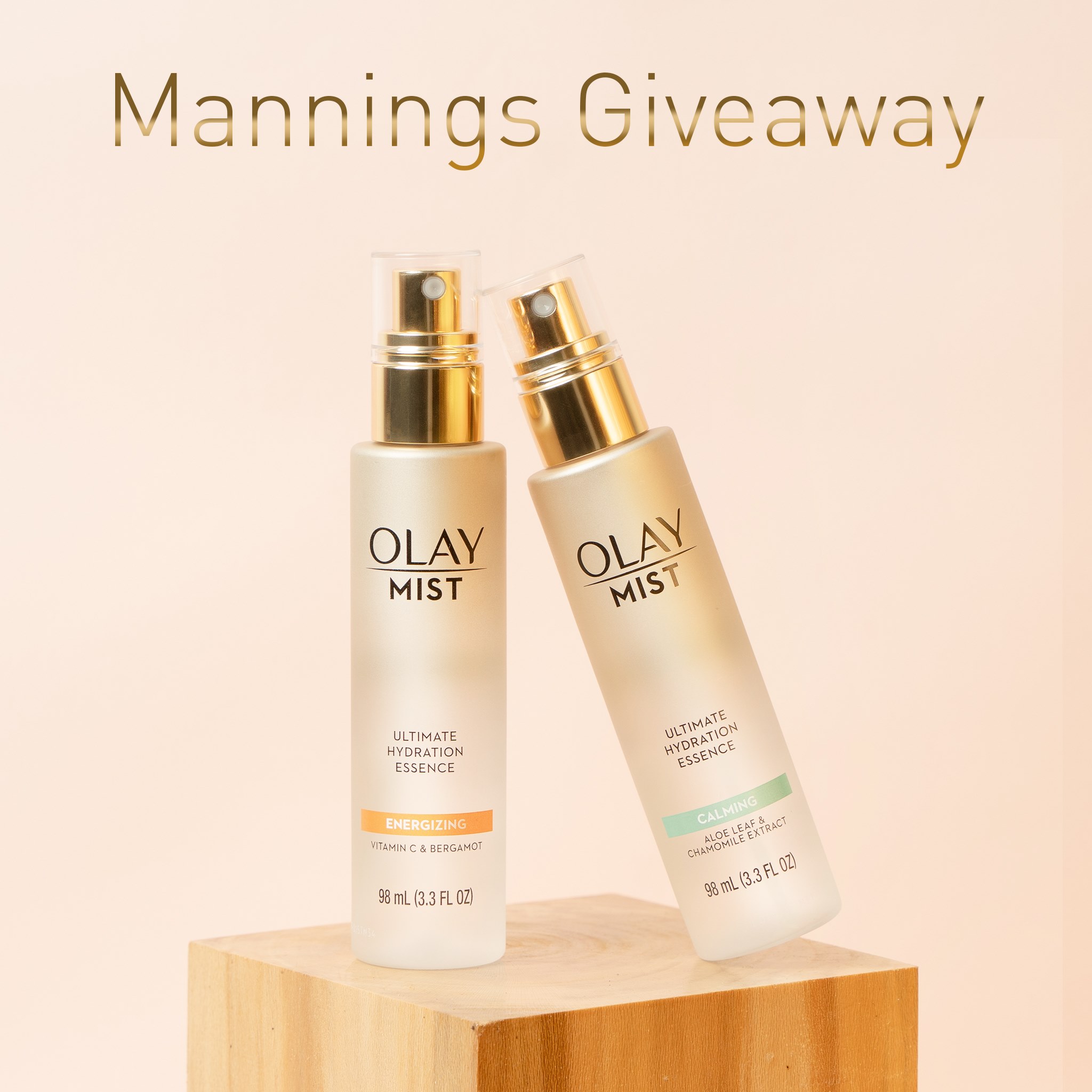 【萬寧x #OLAY微米級精華噴霧🎁有獎遊戲】 OLAY全新美國🇺🇸進口兩款精華噴霧，微米級保濕水珠加入天然植物萃取和高純度B3，高效保濕鎖水，修護肌膚之外，精華噴霧分子極小，輕透易吸收又不溶妝！加上4大無添加：不含礦物油、人造色素、Paraben、酒精，適合唔同膚質嘅你。加上只係98ml方便攜帶，隨時為肌膚補充水分💧！ 以下兩款精華噴霧：...