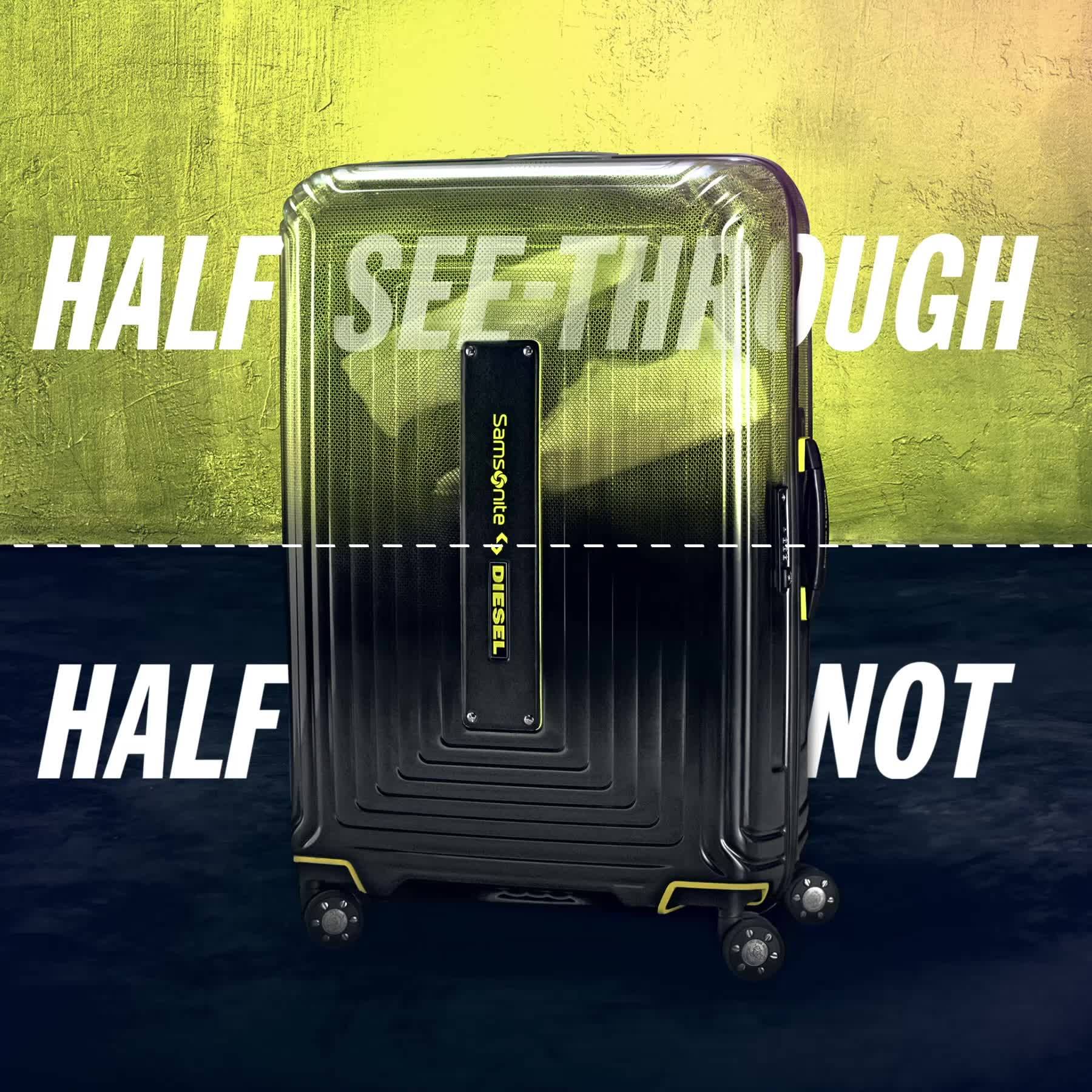 【HALF SEE-THROUGH, HALF NOT.】 誰說行李箱一定要密不透光，保持神秘？Samsonite NEOPULSE X DIESEL™系列顛覆固有印象，為傳統行李箱注入半透明元素，呈現旅人不羈的自我風格。馬上選購，以低調方式釋放高調態度。 NEOPULSE X DIESEL™ 系列銷售點：...