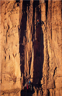 Getting dirty on a Sundevil Chimney sweep. The Titan, Fisher Towers, Utah.
