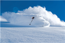 Piers Solomon loses himself on Engelberg’s snowy slopes. Switzerland. 