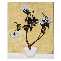 Taste & Elegance | SanYu’s painting, “Potted Peonies”, circa 1955. Considered a master of form and color, SanYu was sometimes being referred to as “The Chinese Matisse”. 