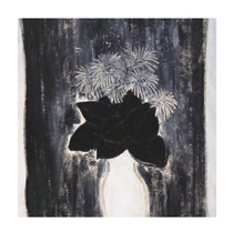 Feel the strokes... close up of Chrysanthemums in a White Vase, SanYu, dated 1931.