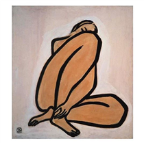 The beauty in the lines and silhouette. Nude, painting by SanYu, circa 1950s. Chinese-French artist SanYu fused the histories of European still-life and figurative paintings with the traditions of Chinese calligraphy. 