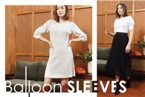 [Balloon Sleeves]  1. {Knit Dress with Puff Sleeves} 