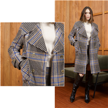 {Double Breasted Check Coat} 