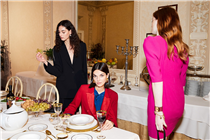 THE DINNER PARTY - Episode 2 Dinner is almost served: Julia, Talia and Emi take a seat. Red suit, powerful minidress and very special accessories to celebrate in style the most beautiful period of the year. SHOP party looks > festivalwalk #MARELLAdinnerparty
