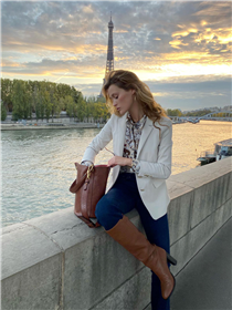 Sunset in Paris with our Chloe 🌅  wearing a #Marella total look!