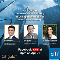 【Are COVID-19 containment efforts working? Is China positioned to lead an economic recovery? Facebook LIVE at 8pm on Apr 21】