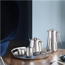 Introducing the Helix collection. Helix is an elegant five-piece, stainless steel coffee and tea service set designed by Stockholm-based design duo Bernadotte & Kylberg. The memorable silhouettes prioritise both function and form. The iconic twist shape throughout the Helix collection has purpose as well as beauty – BERNADOTTE & KYLBERG AB have created something that already feels like a timeless design.  Explore the collection: