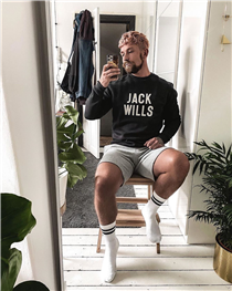 Obligatory mirror selfie 🤳@stanleydru wears the Walker Graphic Sweatshirt with the Balmore Pheasant Sweatshorts, paired with our Hitchley Socks to complete the look.  How do you wear your Jack Wills? #JWBYYOU  Hitchley Socks WAS £14.99 NOW £11.00 ...