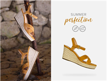 Our SOLEIL platform sandals are elegantly caramel, with an ultra-feminine suede finish. Perfect for summer evening events, you’ll be the ideal mix of comfortable and confiden.