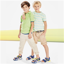 A SUMMER HE’LL ALWAYS REMEMBER: This season’s sandal collection for boys have an artistic flair with vibrant colours and graffiti style.