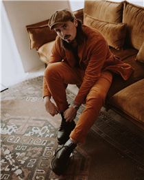 Milan Gino cruising towards the weekend in our burnt-orange corduroy two-piece. Shop the ultimate autumnal combo here: