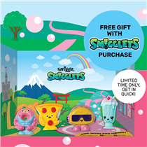 We 💖 the smigglets! head into store and you can receive a FREE Smigglets playing world when you spend $20SGD/ RM60/ $100HKD on the smigglets range! Hurry limited time only! 😄