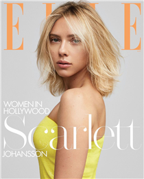 Scarlett Johansson on the cover of Elle USA’s November issue wearing a #RalphLauren Collection evening dress embellished with dégradé micro-sequins. Editor in Chief: Nina Garcia