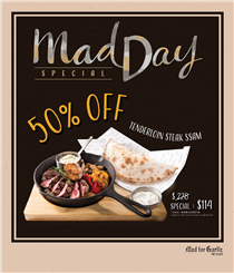 4月1號 #MadDay 半價菜式係 #SteakSsam 😍 (原價:$228；半價$114)。