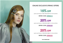 Please be invited to enjoy EXCLUSIVE SPRING OFFERS at AZ Online Boutique! FREE DELIVERY when spending over HK$600/US$329
