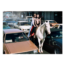 Sheer and plissé looks styled with statement accessories in the Gucci Spring Summer 2020 campaign featuring horses and their human friends in absurd scenarios. Discover more on.gucci.com/2020_. 